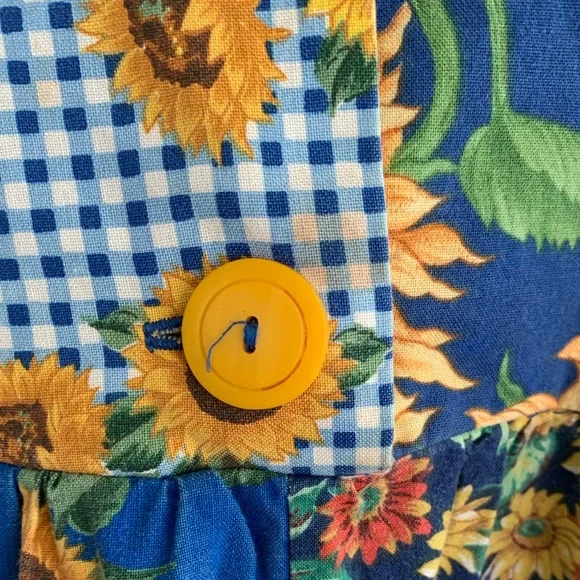Patchwork sunflower midi dress size Small - Picture 5 of 5